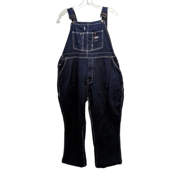 Vintage USA WORKS denim overalls 50x32 - Picture 1 of 9